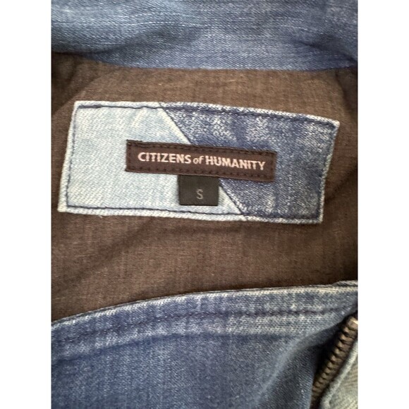 Citizens of Humanity Denim Patchwork Moto Jacket Women’s Small - Picture 4 of 7
